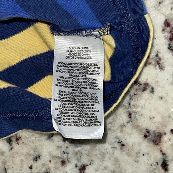 Polo Ralph Lauren Striped Jersey Tee Size 5 Blue Colorblock Boys Cotton Navy - Picture 4 of 7